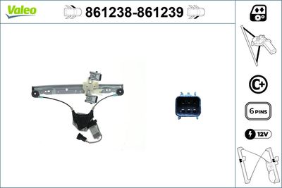 Стеклоподъемник VALEO 861238