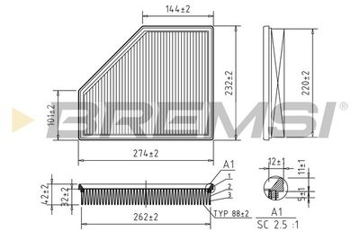 Gaisa filtrs BREMSI FA2395