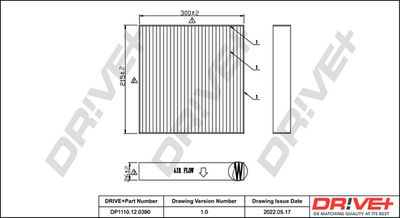 Фильтр, воздух во внутренном пространстве Dr!ve+ DP1110.12.0390