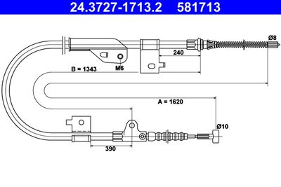 Тросик, cтояночный тормоз ATE 24.3727-1713.2