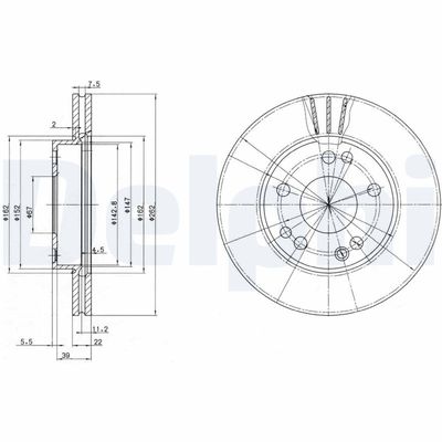 Тормозной диск DELPHI BG2397