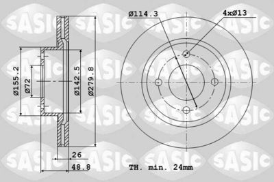 Тормозной диск SASIC 6106233