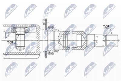 Шарнирный комплект, приводной вал NTY NPW-AR-009