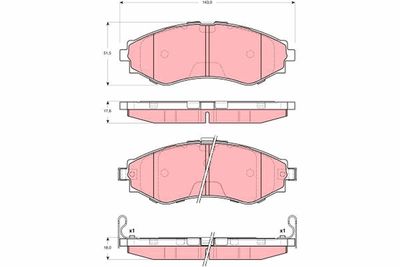 Bremžu uzliku kompl., Disku bremzes TRW GDB3345