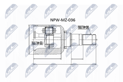 Шарнирный комплект, приводной вал NTY NPW-MZ-036