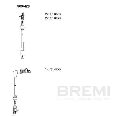 Комплект проводов зажигания BREMI 300/428