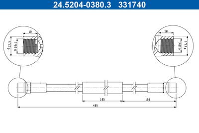Тормозной шланг ATE 24.5204-0380.3