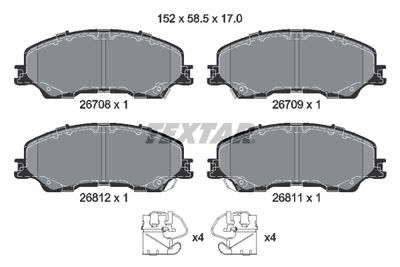 Комплект тормозных колодок, дисковый тормоз TEXTAR 2670801