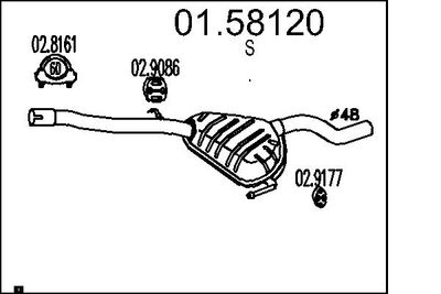 Средний глушитель выхлопных газов MTS 01.58120