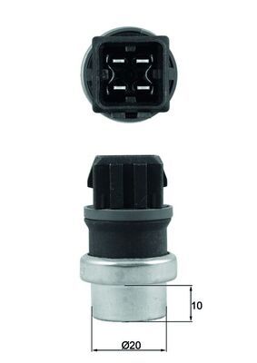 Датчик, температура охлаждающей жидкости MAHLE TSE 24