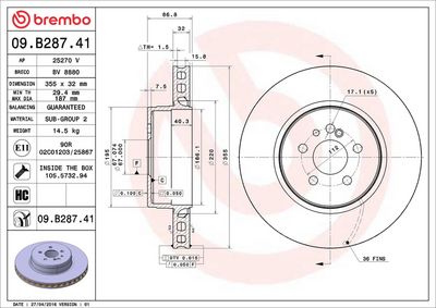 Bremžu diski BREMBO 09.B287.41
