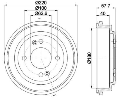 Bremžu trumulis HELLA PAGID 8DT 355 303-361