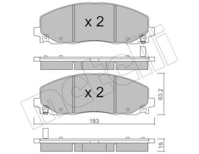 Комплект тормозных колодок, дисковый тормоз METELLI 22-0946-0