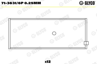 Шатунный подшипник GLYCO 71-3631/6P 0.25MM