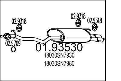 Глушитель выхлопных газов конечный MTS 01.93530