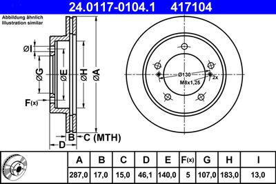 Тормозной диск ATE 24.0117-0104.1