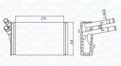Теплообменник, отопление салона MAGNETI MARELLI 350218409000