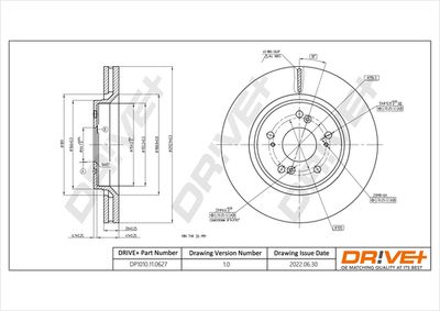 Тормозной диск Dr!ve+ DP1010.11.0627