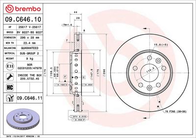Тормозной диск BREMBO 09.C646.11