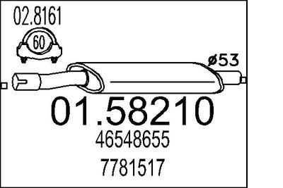 Vidējais izpl. gāzu trokšņa slāpētājs MTS 01.58210