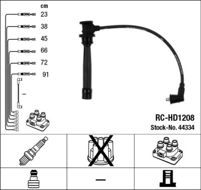 Augstsprieguma vadu komplekts NGK 44334