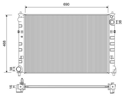 Радиатор, охлаждение двигателя VALEO 701203