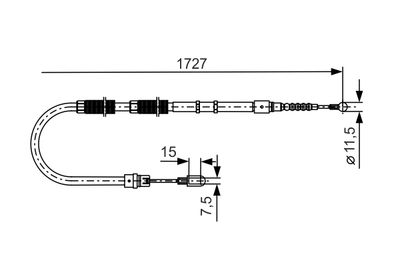 Тросик, cтояночный тормоз BOSCH 1 987 477 259
