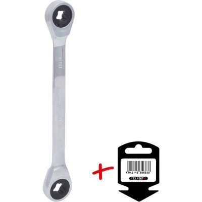 Divpusēja gredzenveida atslēga ar sprūdmehānismu KS TOOLS 503.4353-E