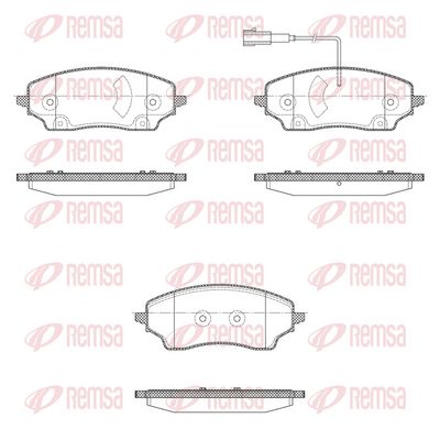 Bremžu uzliku kompl., Disku bremzes REMSA X2033.01
