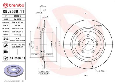 Bremžu diski BREMBO 09.E536.11