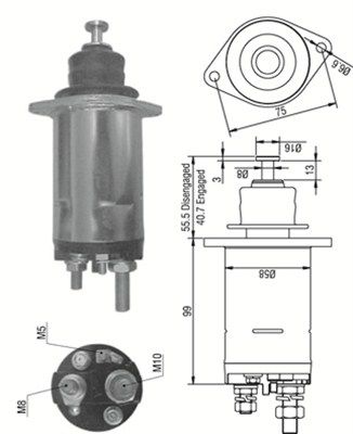 Ievilcējrelejs, Starteris MAGNETI MARELLI 940113050307