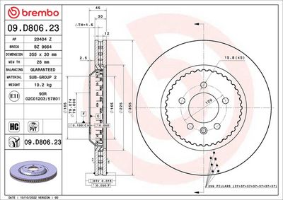 Bremžu diski BREMBO 09.D806.23