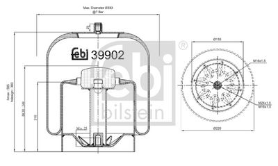 Pneimoatsperes spilvens, Pneimopiekare FEBI BILSTEIN 39902