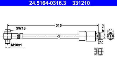 Тормозной шланг ATE 24.5164-0316.3