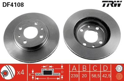 Тормозной диск TRW DF4108