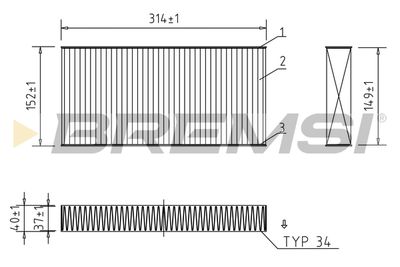 Фильтр, воздух во внутренном пространстве BREMSI FC0997C