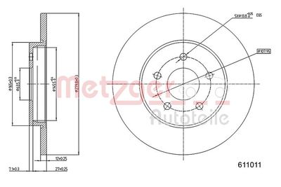 Тормозной диск METZGER 6110101