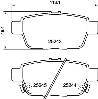 Bremžu uzliku kompl., Disku bremzes HELLA PAGID 8DB 355 016-091