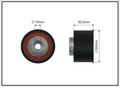 Паразитный / Ведущий ролик, зубчатый ремень CAFFARO 363-128