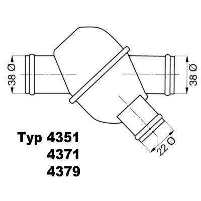 Termostats, Dzesēšanas šķidrums BorgWarner (Wahler) 4351.79