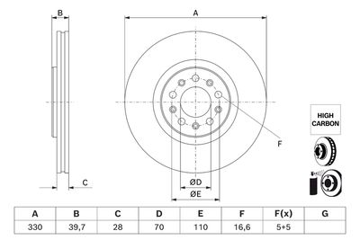 Тормозной диск BOSCH 0 986 479 J44