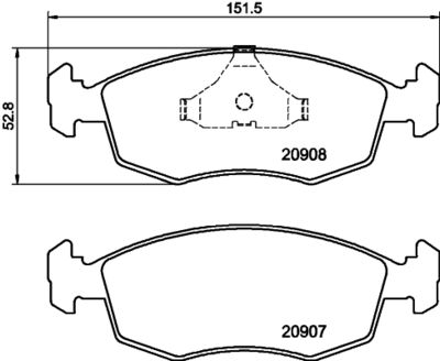 Bremžu uzliku kompl., Disku bremzes HELLA PAGID 8DB 355 007-331