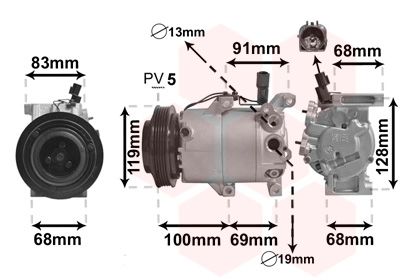 Компрессор, кондиционер VAN WEZEL 8300K144