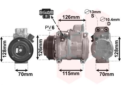 Компрессор, кондиционер VAN WEZEL 3000K087
