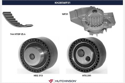 Ūdenssūknis + Zobsiksnas komplekts HUTCHINSON KH 285WP31
