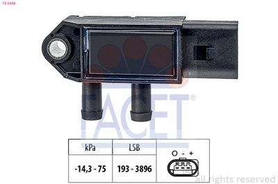 Датчик, давление выхлопных газов FACET 10.3448