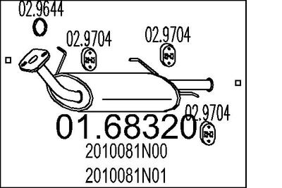 Глушитель выхлопных газов конечный MTS 01.68320