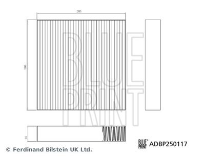 BLUE PRINT ADBP250117 Filtrs, Salona telpas