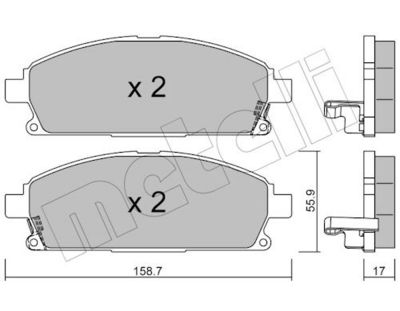 Bremžu uzliku kompl., Disku bremzes METELLI 22-0406-1