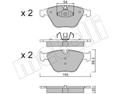 Комплект тормозных колодок, дисковый тормоз METELLI 22-0558-6